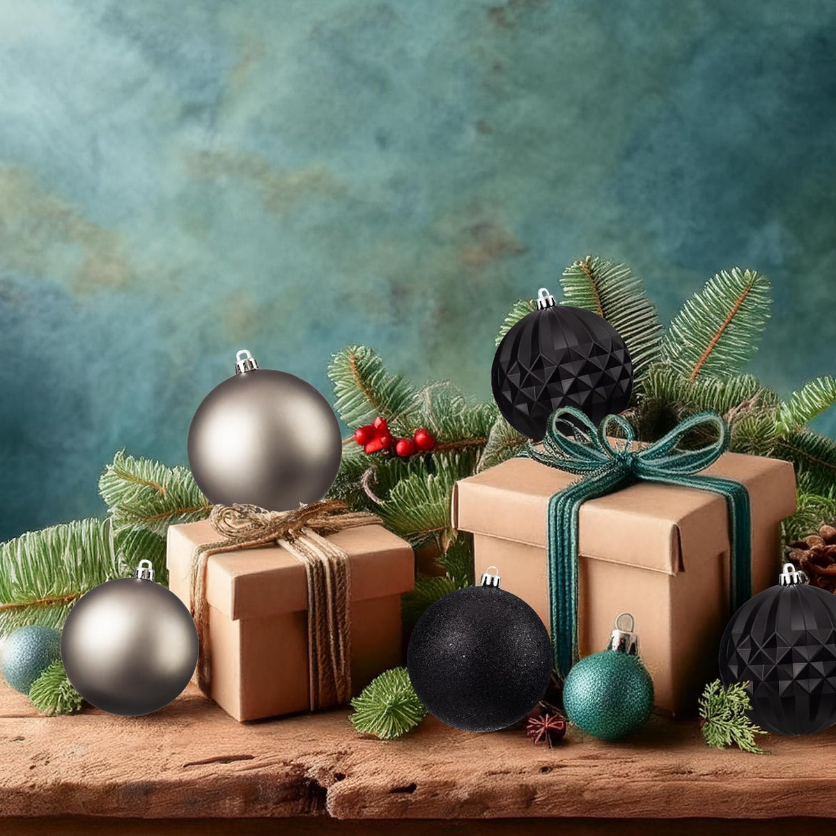 Every Day is Christmas 20ct Shatterproof Plastic Christmas Ornaments, 3.6" Round Balls, Multicolored, Christmas