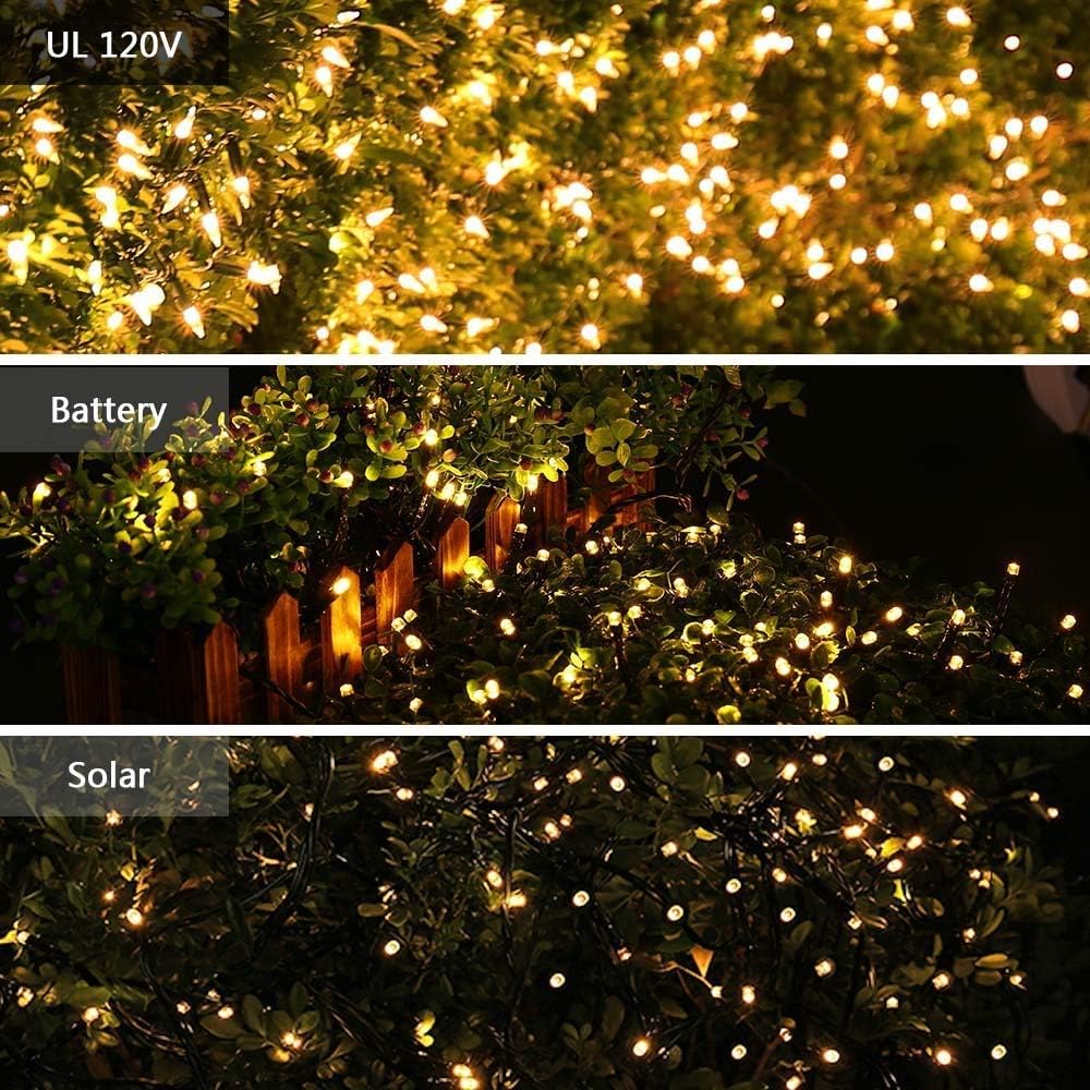 Brizled 4 Pack LED Christmas Lights, 100 LED 33ft Christmas String Lights, 120V UL Certified Connectable Xmas Tree Light Mini Xmas Light for Home Tree Patio Indoor and Outdoor Decorations, Warm White