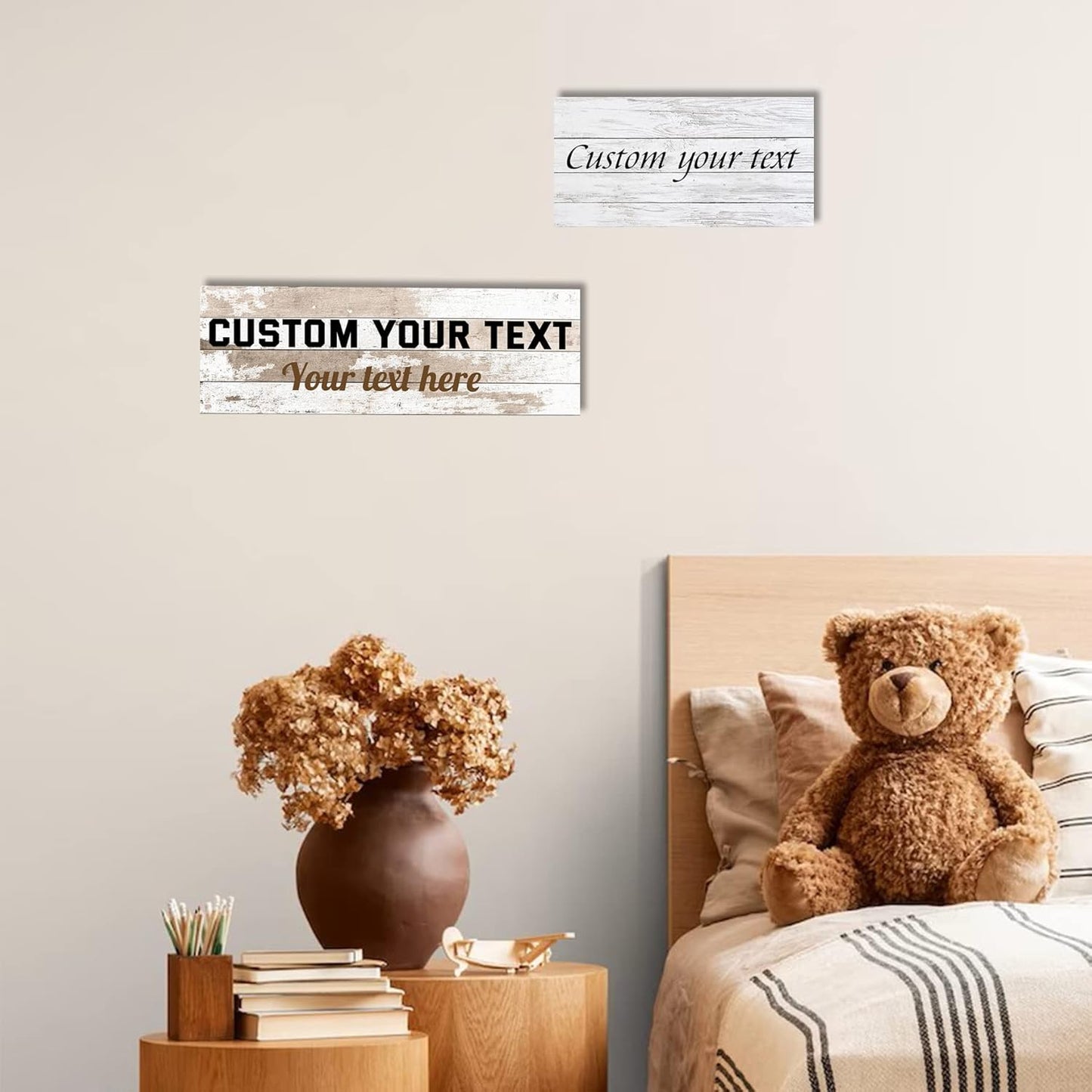 LZIMU Custom Signs for Wall Personalized Canvas Prints Sign with Your Text Customized Family Sign Wall Art for Rustic Farmhouse Home Decor (10"x20")
