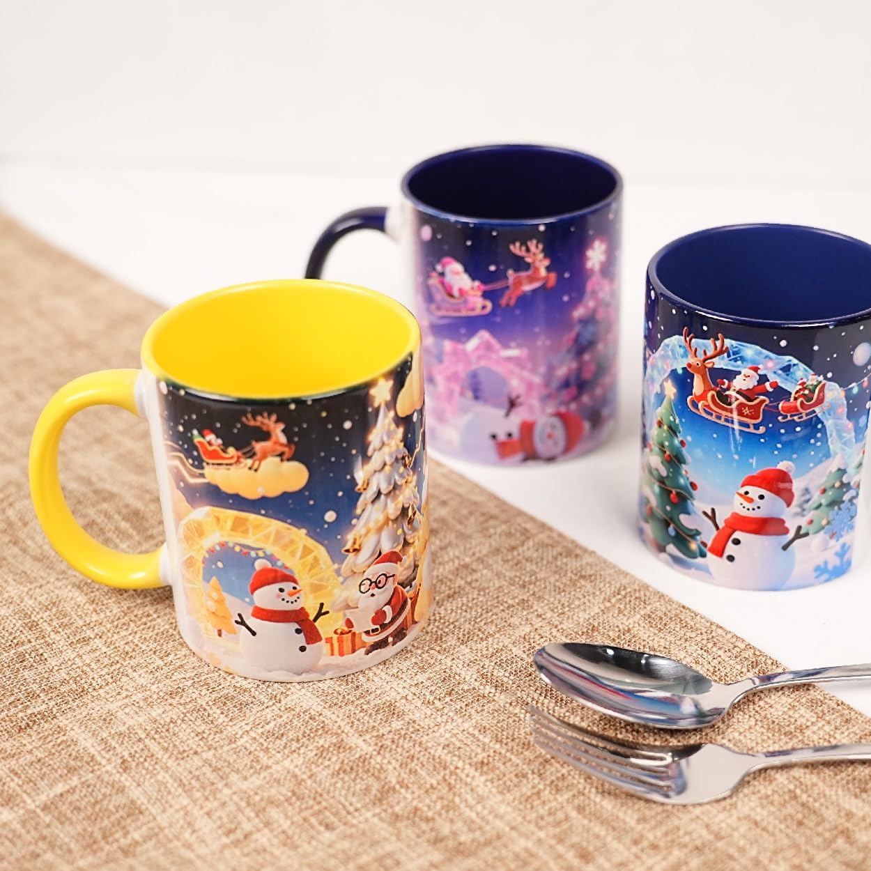 12-Pack 11oz Sublimation Blanks Mugs, White Ceramic Coffee Cups in white gift box, Bulk Set with Gift Boxes, for Heat Press Designs