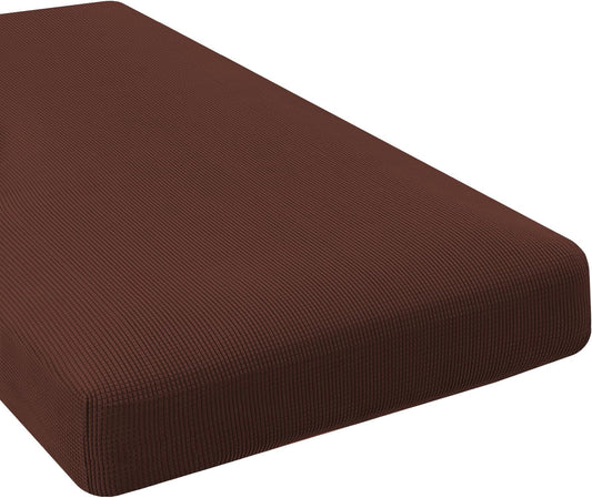 H.VERSAILTEX Super Stretch Individual Chaise Cover Sectional Couch Covers for L Shaped Sofa Both Left/Right Featuring Thick Jacquard Textured Twill Fabric (1 Piece Chaise Cover Large, Burnt Brick)