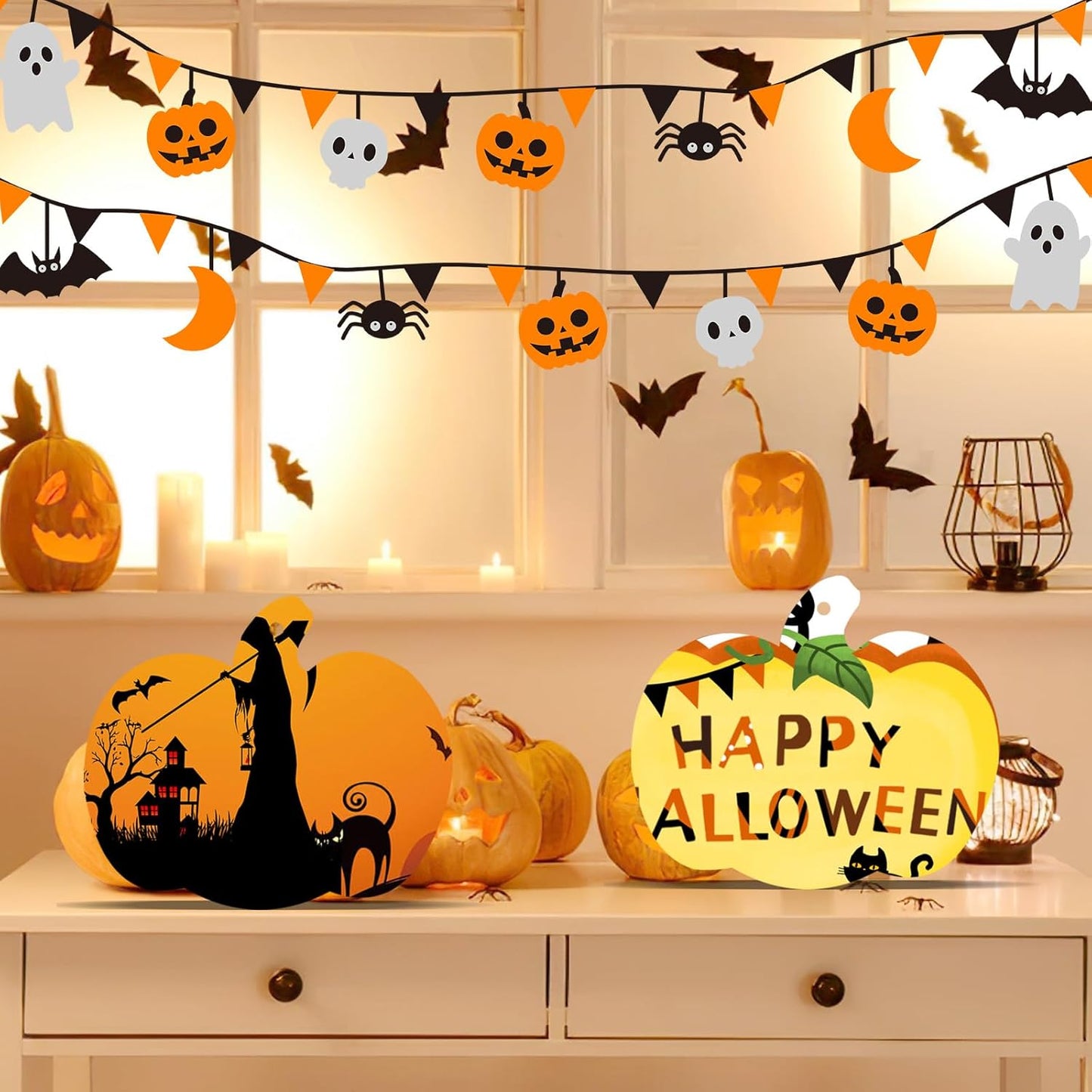 90 Pcs Thanksgiving Pumpkin Wooden Cutouts Unfinished Wood Crafts Pumpkin Wooden Pumpkins Ornaments to Paint Decorations DIY Blank Fall Pumpkin Shapes Discs Halloween 3.9x3.5 Inch