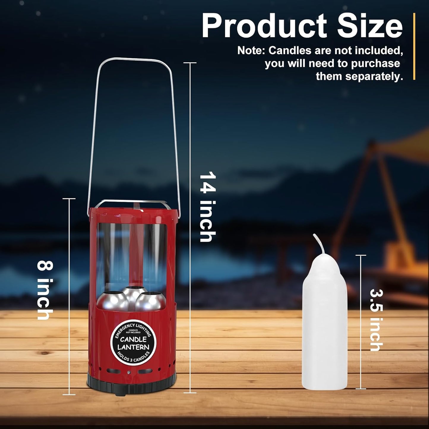 Candle Lantern, Camping Gear for Campers Use, Without Candles