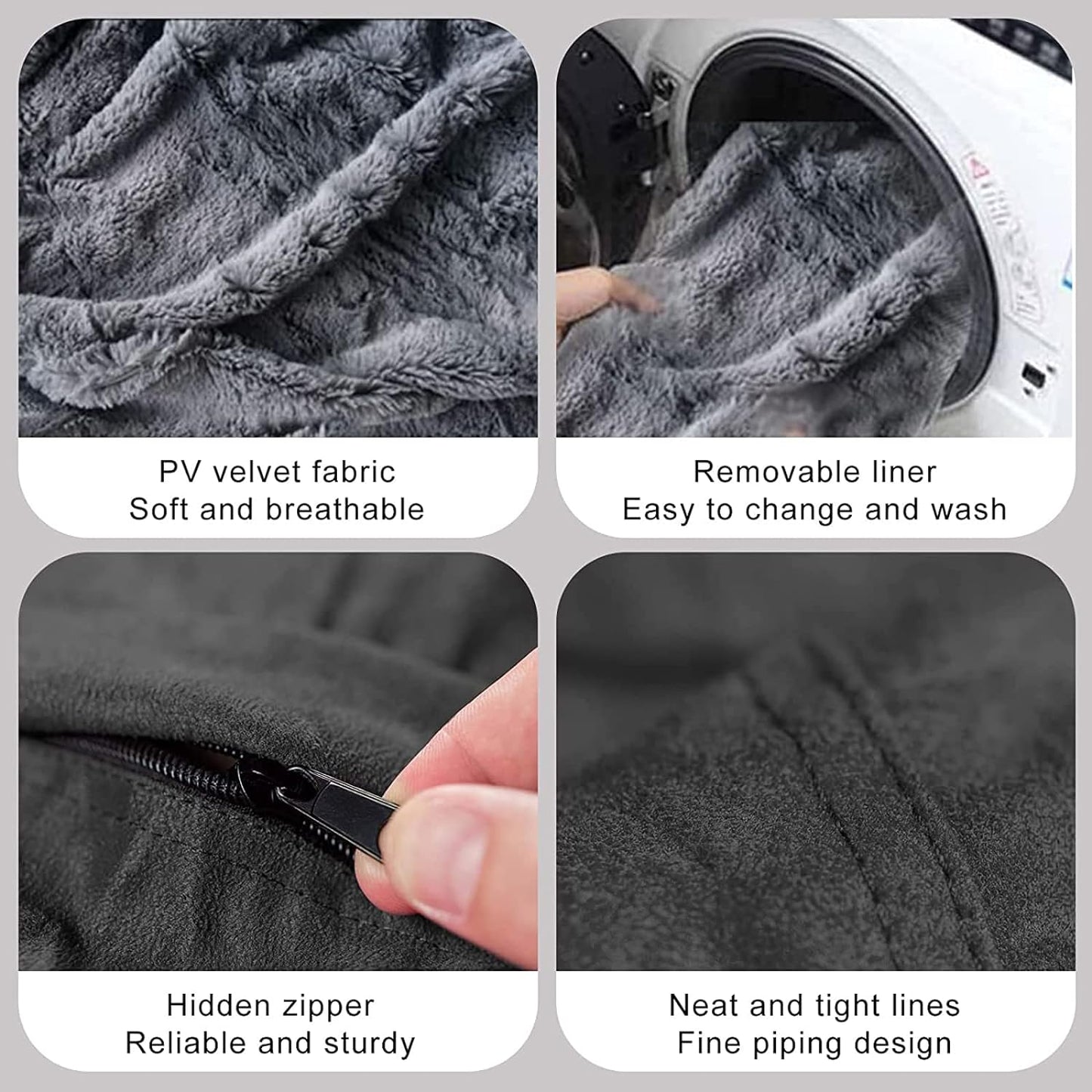 Big Huge Giant Bean Bag Chair for Adults, (No Filler) Bean Bag Chairs in Multiple Sizes and Colors Giant Foam-Filled Furniture - Machine Washable Covers, Double Stitched Seams (Gray 1,6FT)