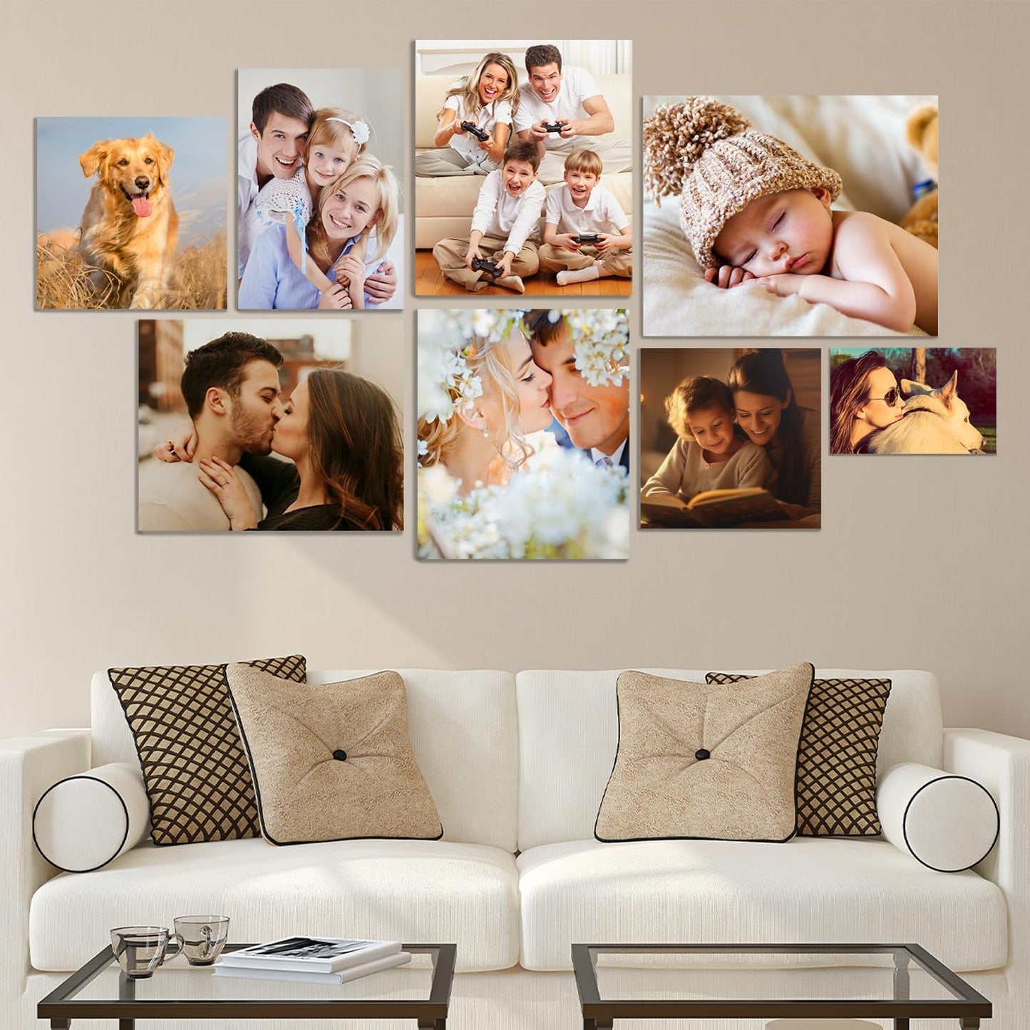 YUNART Ship Next Day - Custom Canvas Prints with Your Photos, Personalized Canvas with Pictures Print for Wall Art Bedroom, Customized Photo Gifts for Couple Men Women Mom Baby Dog Family - 20"x24"