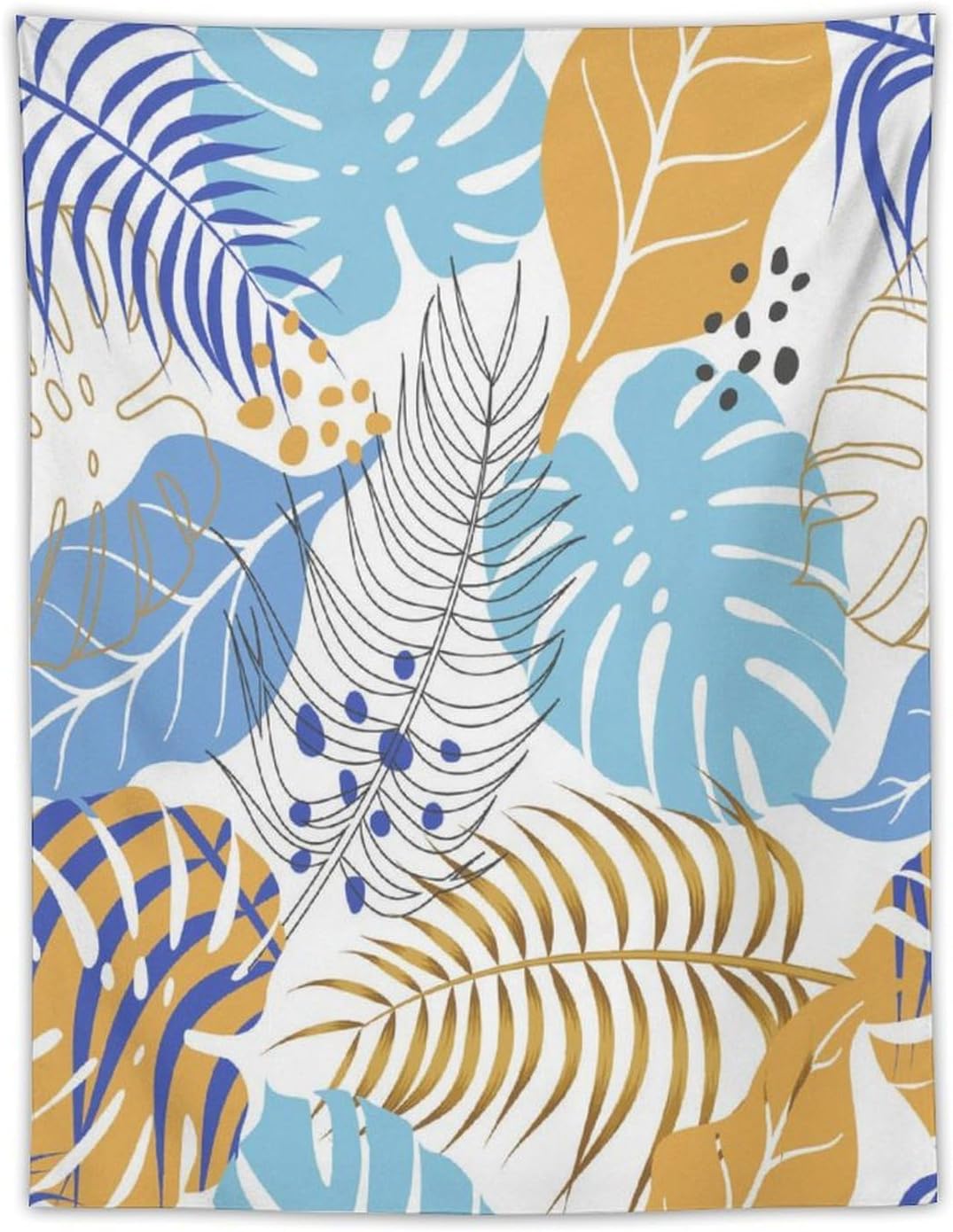 ICMOLYYENLO Tropical Palm Leaves Wall Tapestry, Wall Art for Room Decoration Beautiful Wall Hanging for Bedroom Living Room Dormitory Apartment 60x80 Inch