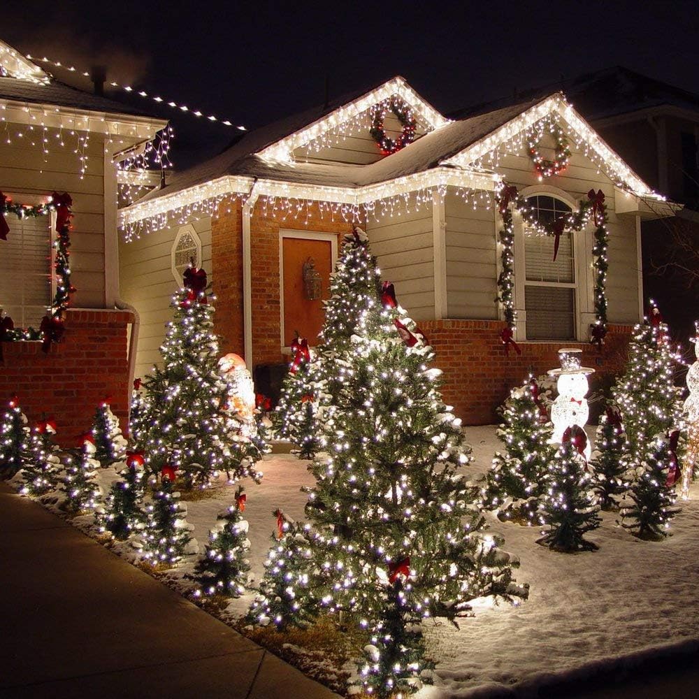 Brizled Christmas Tree Lights, 2 Pack 33ft 100 LED Christmas Lights, 120V UL Certified Connectable Xmas Light Indoor Outdoor, Clear Mini Light for Xmas, Tree, Home, Holiday, Green Wire, Bright White