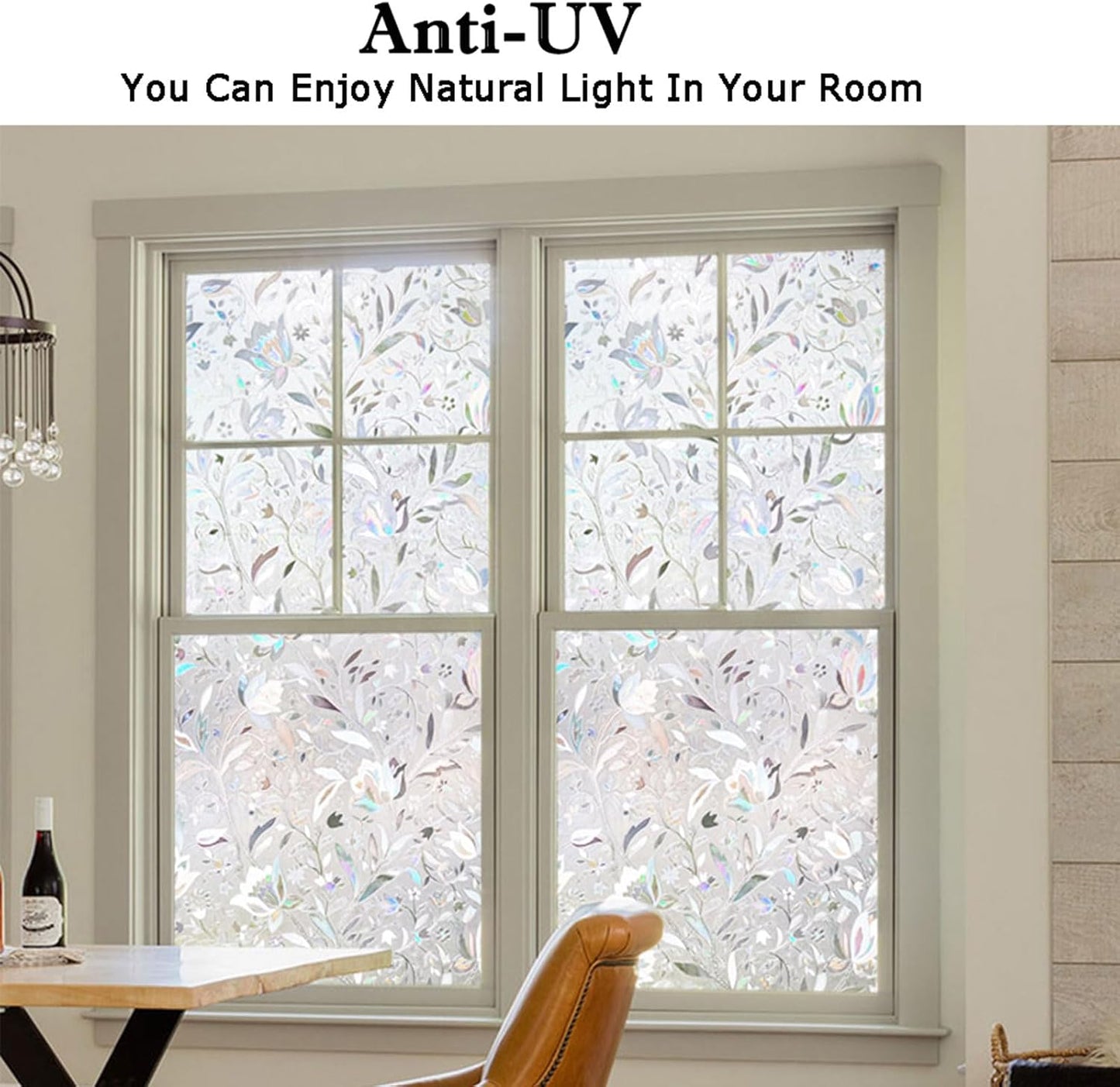 Kromapolis Window Film, Window Privacy Film, Vinyl Glass Covering, Stained Glass Decorative Film, Window Film Privacy Frosted, Static Window Clings, Non-Adhesive, No-Glue (45.2 x 157.4 inch)