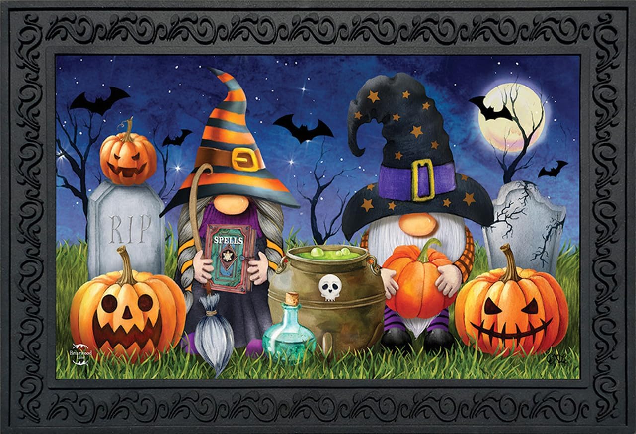 Briarwood Lane Halloween Gnomes Humor Doormat