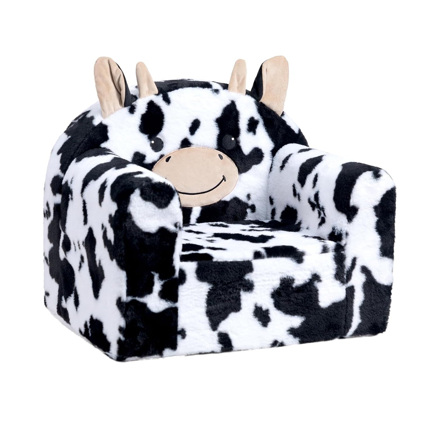 ALIMORDEN Animal Series Kid's Chair, Ultra-Soft Comfy Foam Filled Toddler Sofa Chair, Cute Animal-Shaped Design Toddler Couch, Lightweight Birthday for Baby Boys & Girls (Cow)