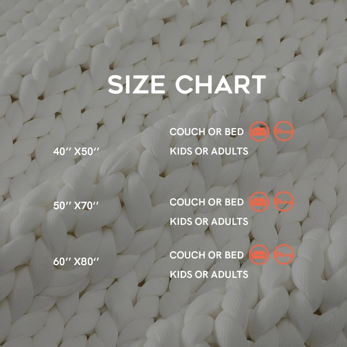 YnM Cooling Chunky Throw Blanket, Medium-Weight, Hand Knitted, Skin Friendly, Ventilated and Breathable, Machine Washable, Home Décor Piece for Couch, Sofa and Bed (White, 60x80 Inch)