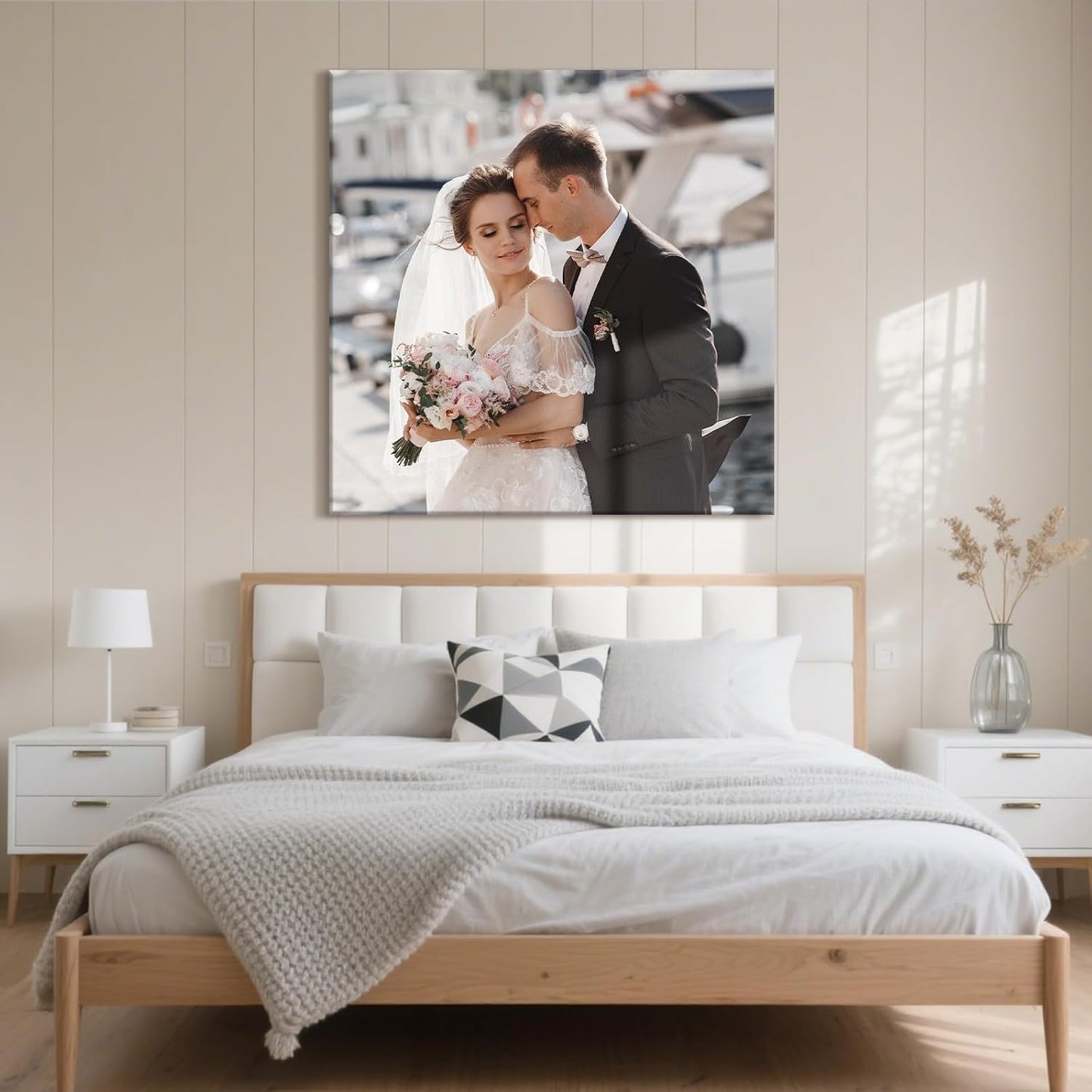 Personalized Custom Canvas Prints with Your Photos, Customized Picture Print, Transform Own Images Into Framed Wall Art Digitally Printed Photo to Canvas, Keepsakes Gifts for Family Home 8x8’’