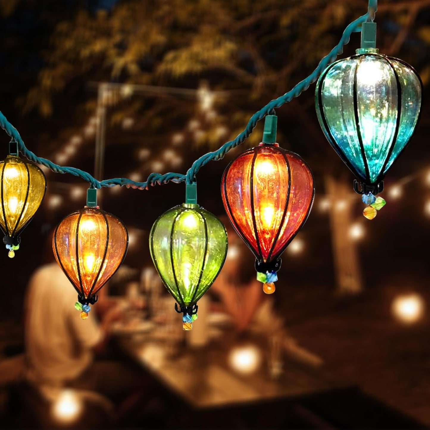 7 Pcs of 11FT Multicolor String Lights with 10 Bulbs, UL Listed Connectable Waterproof Decorative LED Lights Hanging for Backyard Patio, Indoor/Outdoor for Christmas Wedding Party Festival Lighting