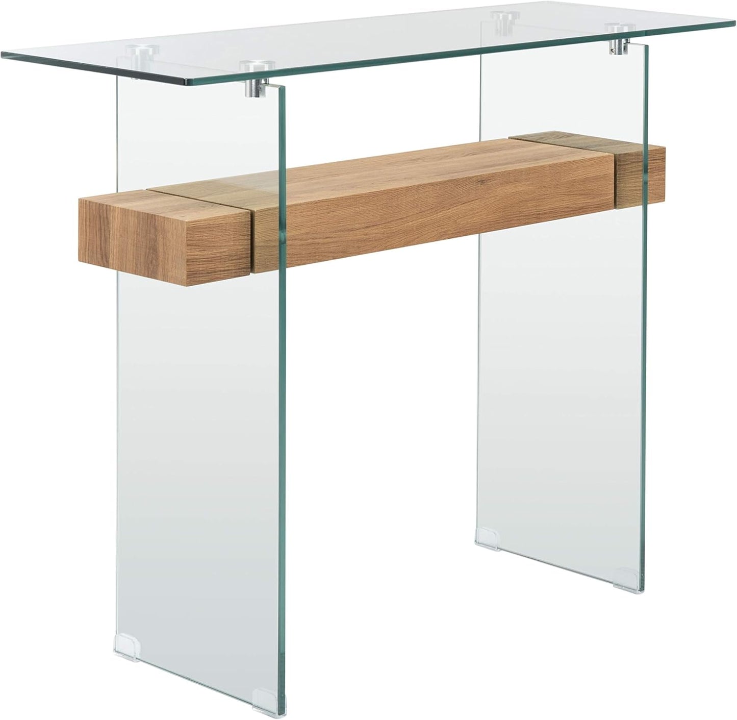 Safavieh Home Kayley Glass and Natural Brown Console Table
