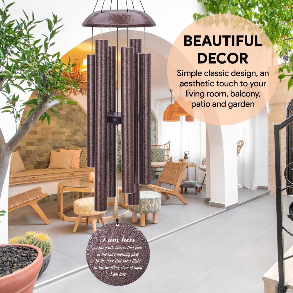 Personalized Sympathy Wind Chimes, Personalized Wind Chimes for Loss of Loved One, Commemorative Sympathy Gifts for Funerals, in Memory of Dad/Mom/Husband/Wife, Ship from US