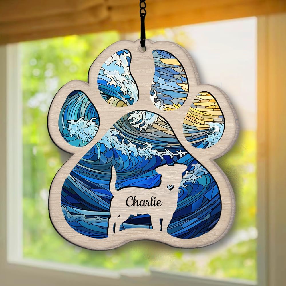 Personalized Basset Hound Suncatcher Dog Memorial Gifts, Custom Basset Hound Ornament Christmas Tree, Pet Remembrance Gift, Loss of Dog Sympathy Gift, Pets Memorial Ornament, Pet Loss Suncatcher