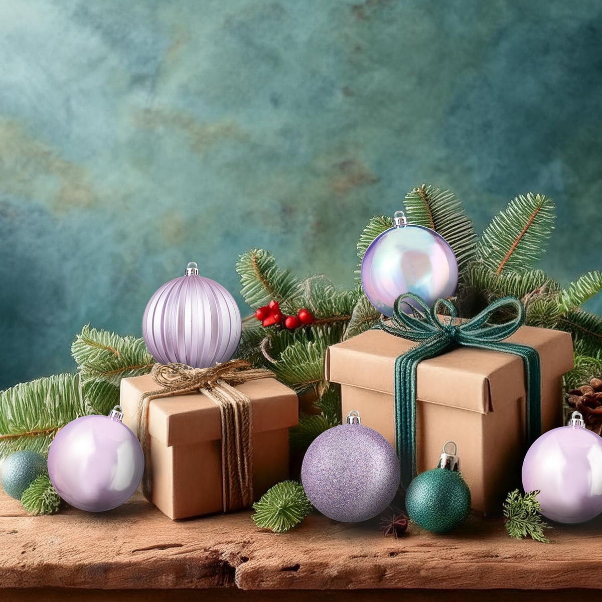 Every Day is Christmas 20ct Christmas Ornaments, Shatterproof Christmas Tree Ornaments Set, 92cm/3.6" Christmas Balls Decoration
