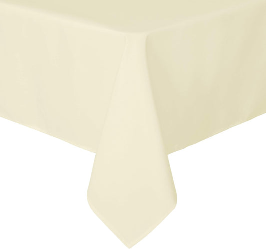 sancua Rectangle Tablecloth - 60 x 120 Inch - Stain and Wrinkle Resistant Washable Polyester Table Cloth, Decorative Fabric Table Cover for Dining Tables, Buffet Parties and Camping, Beige