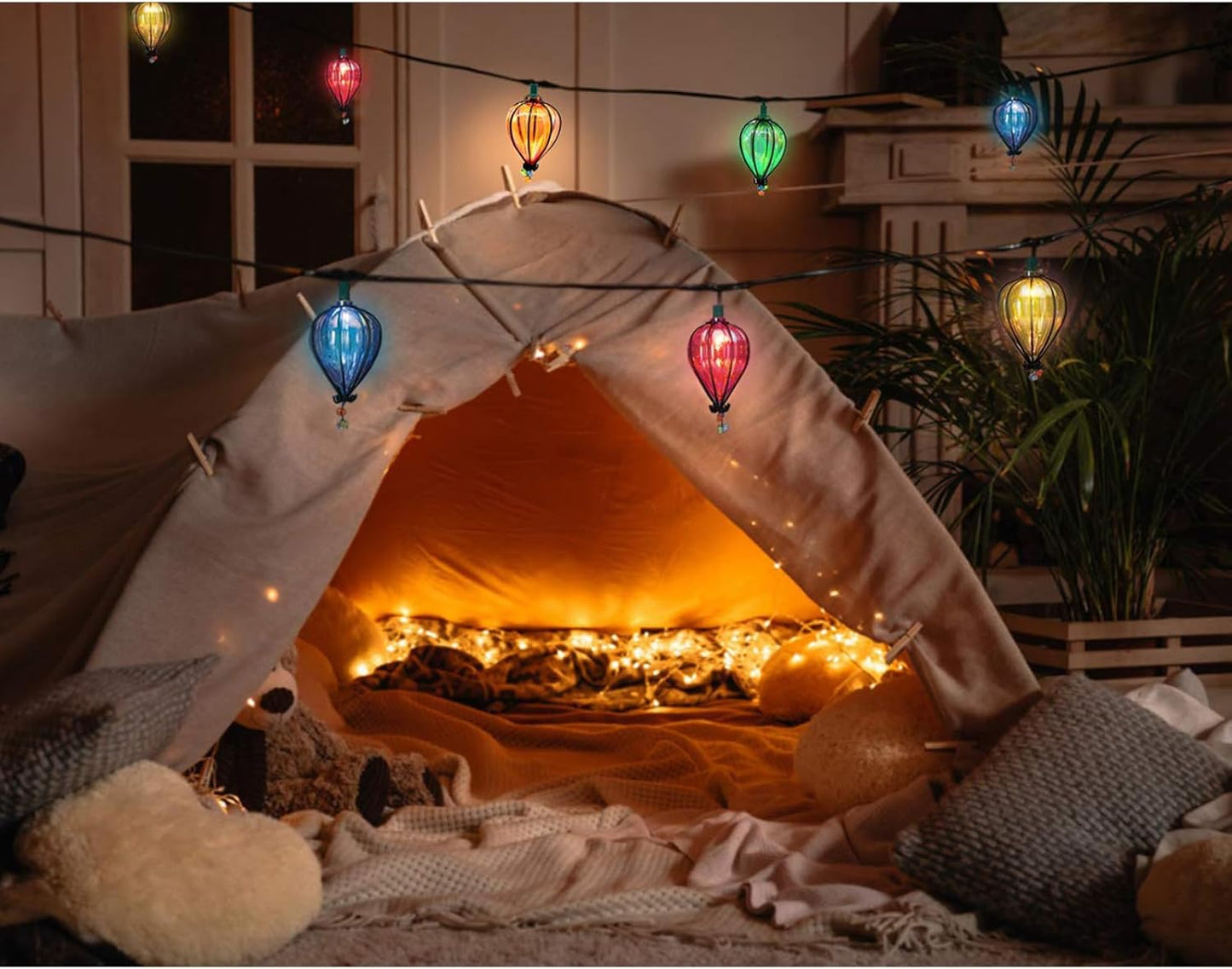 11FT Multicolor String Lights with 10 Bulbs, UL Listed Connectable Waterproof Decorative LED Lights Hanging for Backyard Patio, Indoor/ Outdoor for Christmas Wedding Party Festival Lighting(2pcs)
