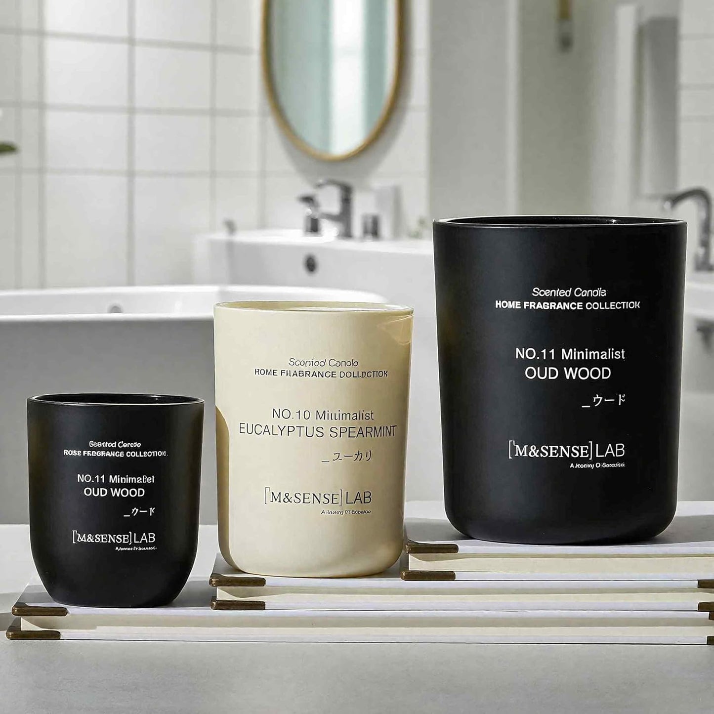 M&SENSE Natural Soy Candle| Vanilla Sandalwood | 5.3 oz | Minimalist Scented Candle for Relaxation, Gifting, Home Décor | for Bedroom, Office, Party Small