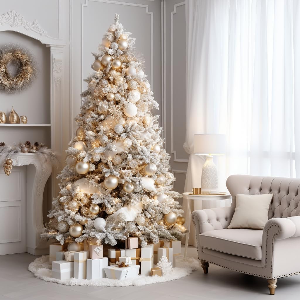 AISENO 36 Inch Christmas Tree Plush Skirt Decoration for Merry Christmas Party Faux Fur Christmas Tree Skirt Decorations