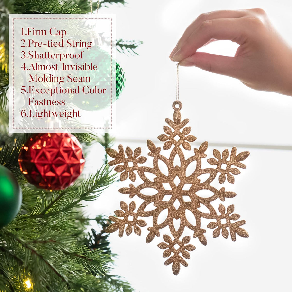 Valery Madelyn Christmas Tree Decorations Ornament Set for Fall Halloween, 50ct 2 Inches Red Green and Gold Shatterproof Christmas Ball Ornaments Hanging Xmas Holiday Party Decor