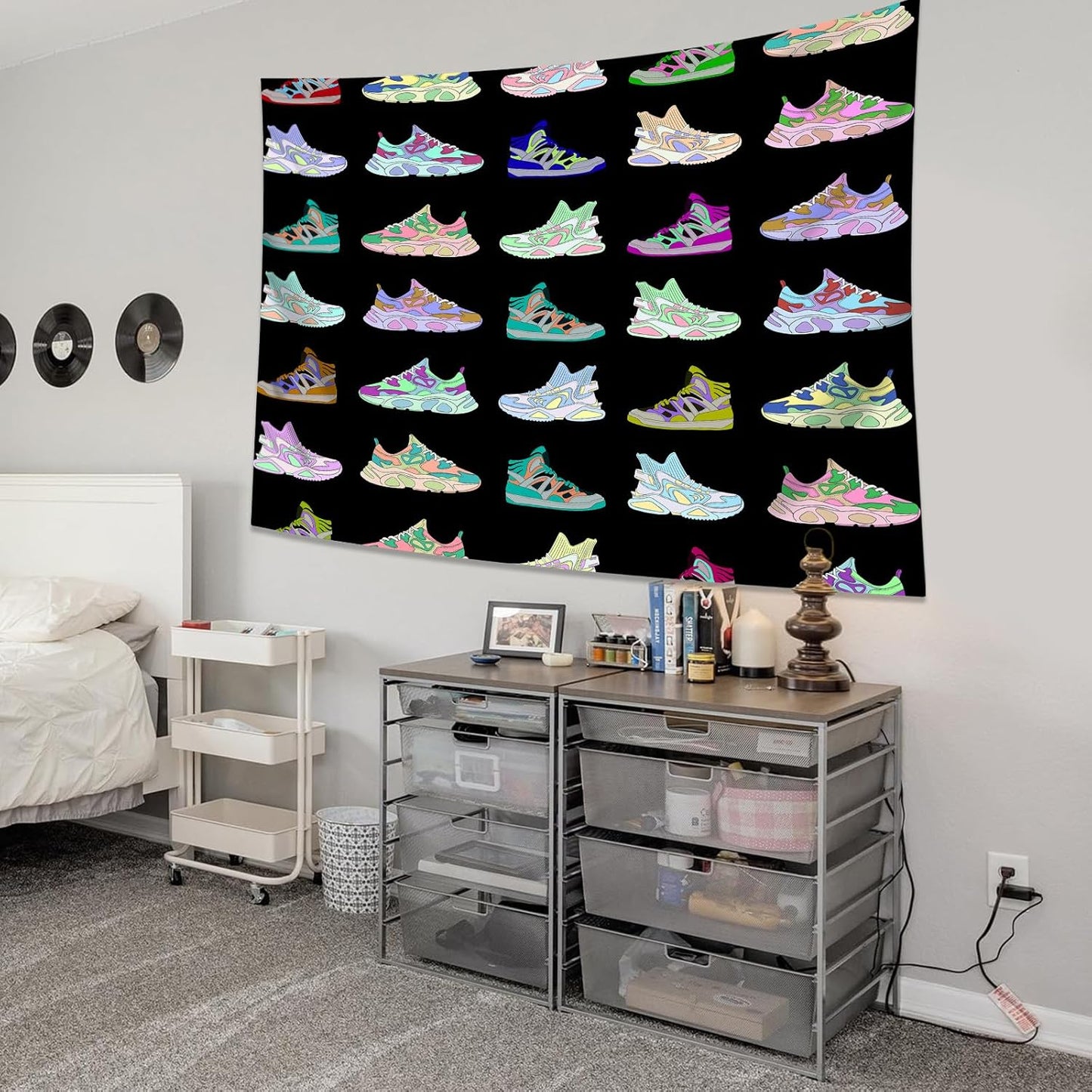 dueeia Sneaker Tapestry Wall Hanging Basketball Shoes Sports tapestries for Teen Boys Mens Bedroom Aesthetic Living Room Dorm Wall Decor (59.1"x78.7")