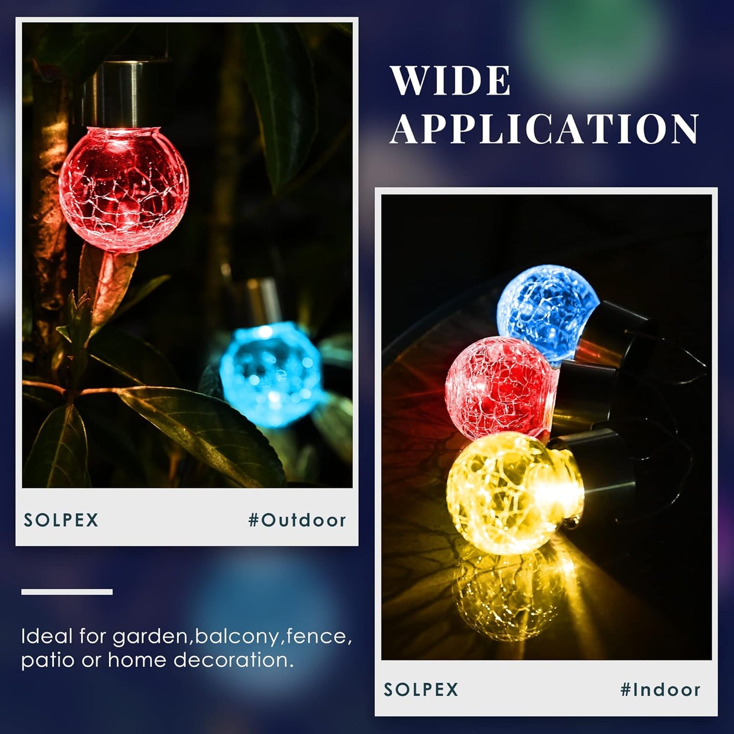 SOLPEX 12 Pack Solar Outdoor Lights Decorative, Hanging Solar Light Outdoor Solar Powered Waterproof Lights, Hanging Globe Light for Garden, Yard, Patio, Lawn, Flower Bed(Color Changing)