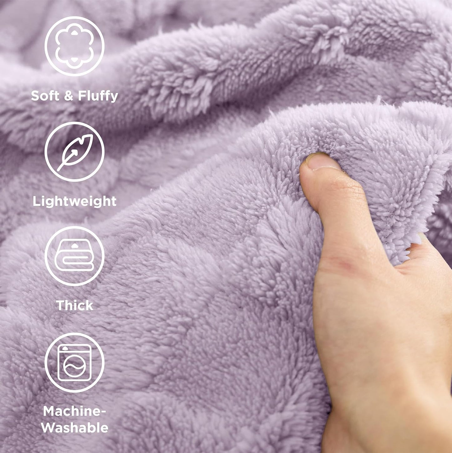 Bedsure GentleSoft Lavender Fog Throw Blanket for Couch - Checkered Fleece Blankets Gifts for Women Men Girls, Cute Soft Cozy Throw for Bedroom Home Decor Gifts, 50x60 Inches