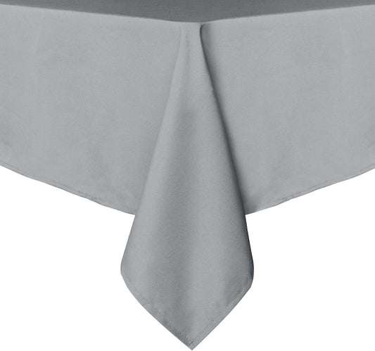 sancua Rectangle Tablecloth - 54 x 78 Inch - Stain and Wrinkle Resistant Washable Polyester Table Cloth, Decorative Fabric Table Cover for Dining Tables, Buffet Parties and Camping, Silver Grey