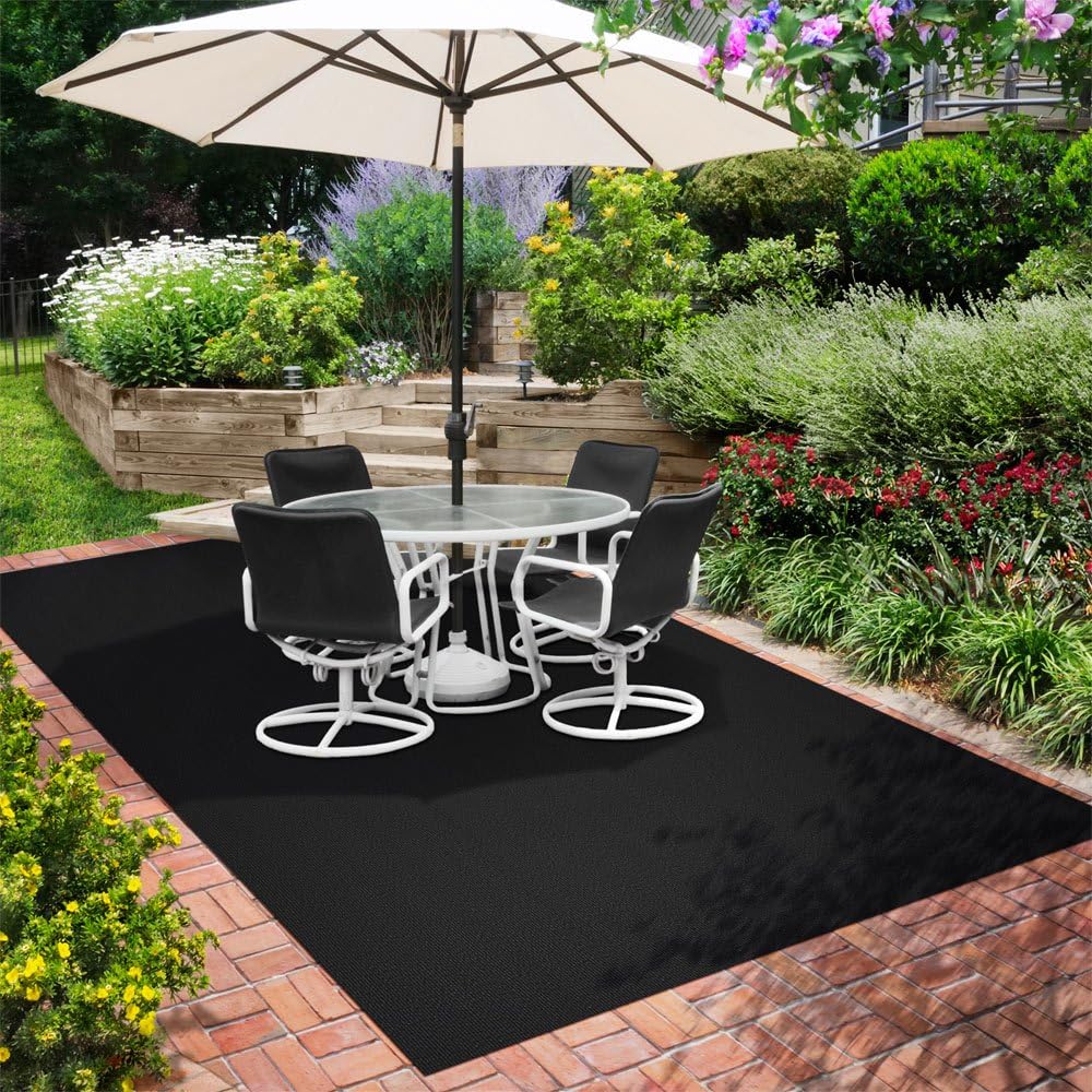 House, Home and More Indoor Outdoor Carpet with Rubber Marine Backing - Black - 6 Feet x 40 Feet - Durable, UV-Resistant - Adds Color and Comfort to Your Deck, Patio or Other Outdoor Rug Space.