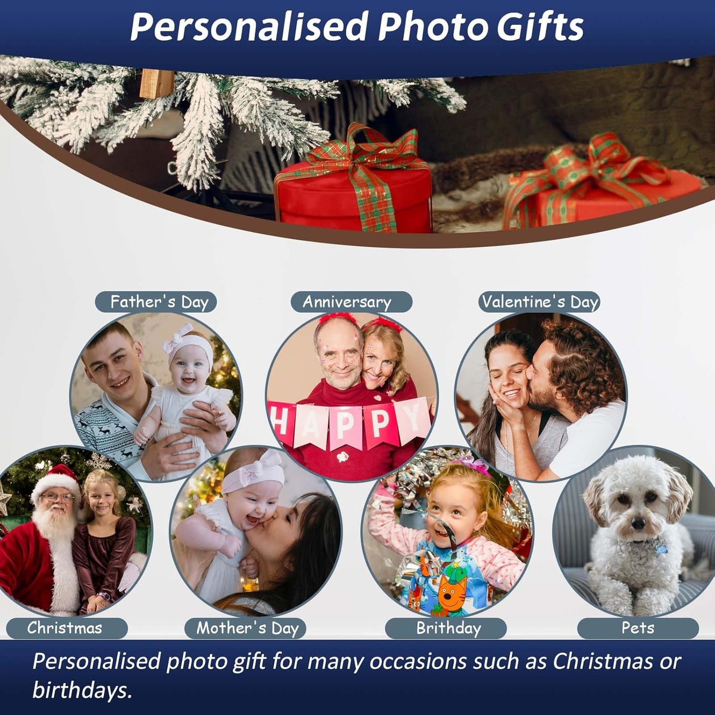 AIRUIXIO14x11 Inch Custom Canvas Prints with Frame | Personalized Photo Canvas for Christmas Gifts | Ideal Family & Pet Wall Art Decor | Custom Canvas Wall Art
