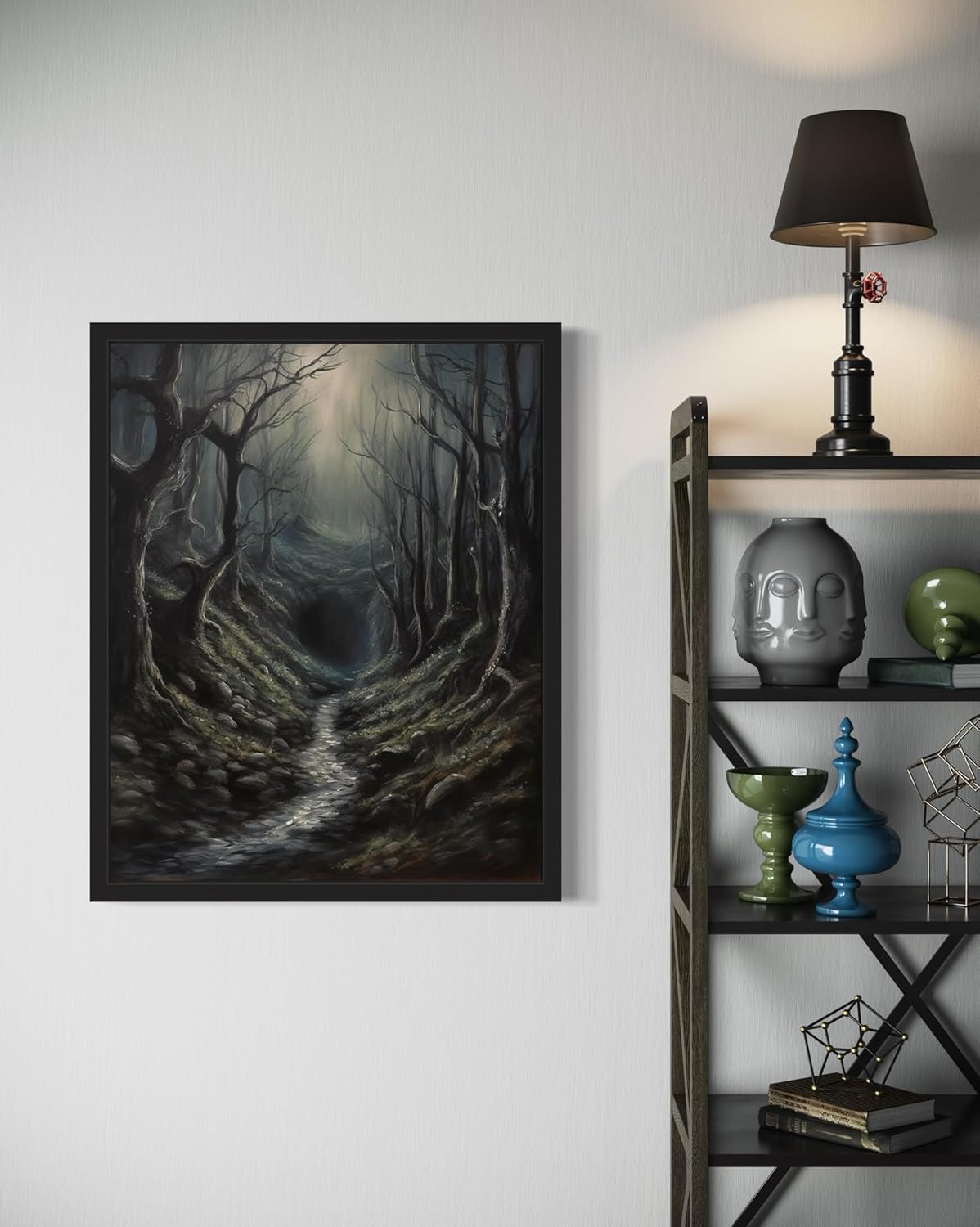 Dark Tunnel Poster Art Print, Halloween Scary Vintage Wall Art Academia Spooky Painting Decoration for Horror Prints, Gothic Posters Bedroom Decor 89 (Dark Tunnel, 8 x 10 inches, Unframed)