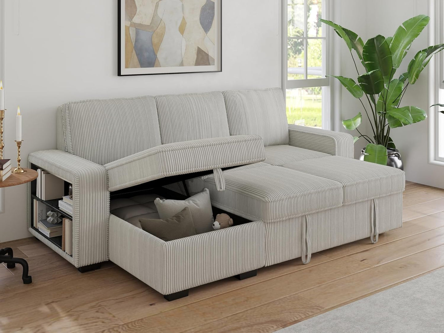 91-inch Reversible Sectional Sleeper