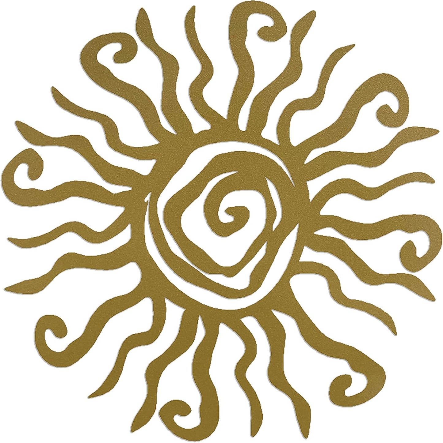 Riverside Designs Wacky Sun Metal Wall Art Indoor/Outdoor Decor - 18" Gold Rust Proof Wall Sculpture - Made in USA - Ideal for Bedroom, Garden, Home, Patio and Farmhouse