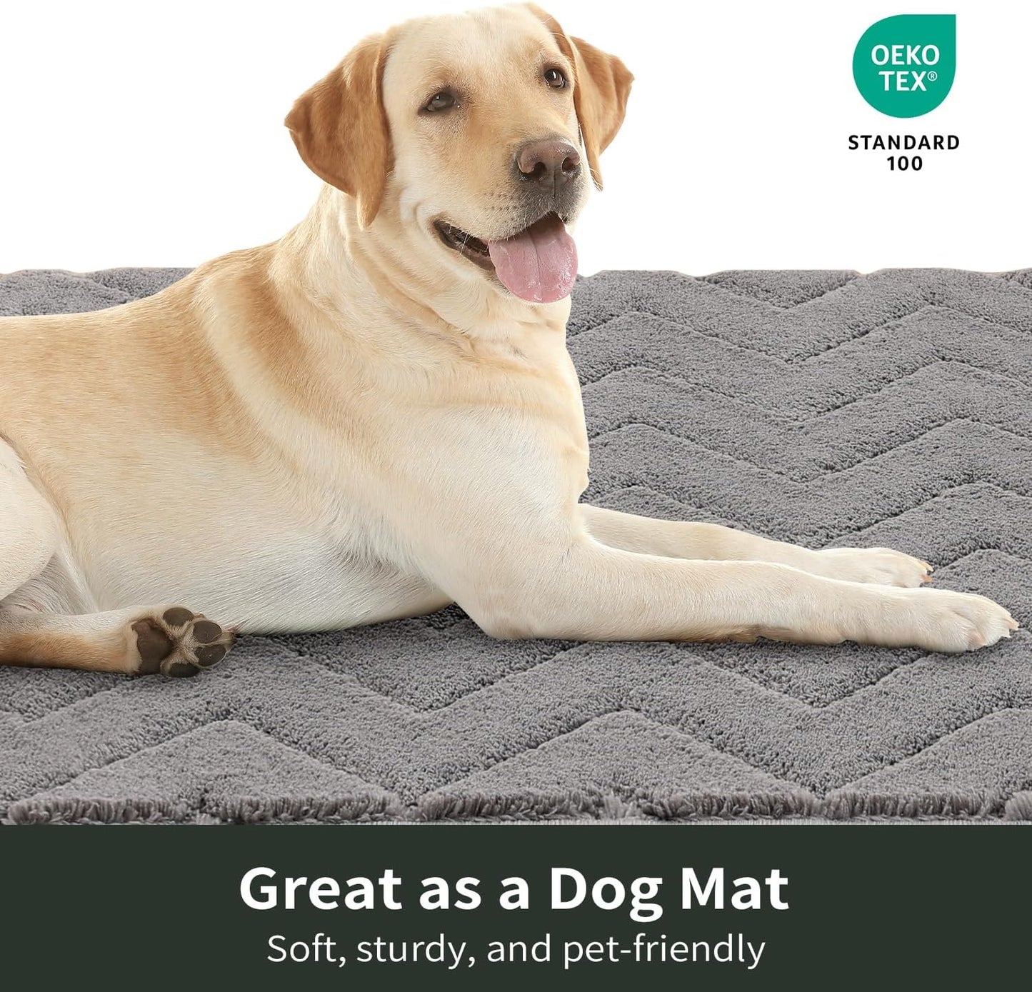 Stiio Dirt Trapper Door Mat 32x47 Inches, Front Doormat Indoor Outdoor Entrance Low Pile, All-Season, All-Weather Absorbent Entry Rug, Washable Non Slip Rug for Entryway, Grey
