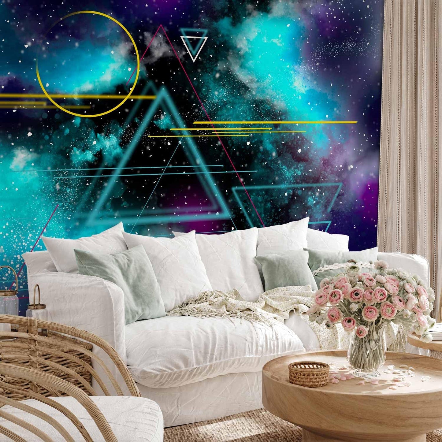 artgeist Wall Mural Galaxy 193x138 in - Peel and Stick Self-Adhesive Wallpaper Removable Large Sticker Foil Wall Decor Print Design Mural Cosmos Galaxy Cosmonaut Astronaut a-A-10328-a-a