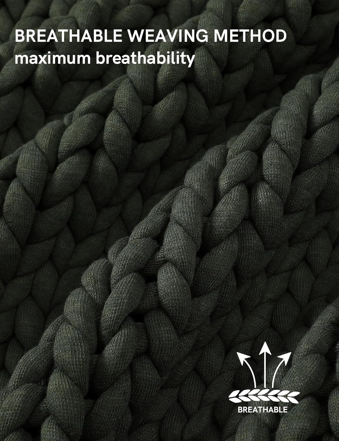 YnM Chunky Throw Blanket, Medium-Weight, Hand Knitted, Skin Friendly, Ventilated and Breathable, Machine Washable, Home Décor Piece for Couch, Sofa and Bed (Olive, 60x80 Inch)