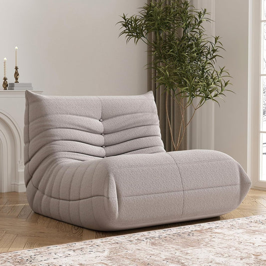 Bean Bag Chair, Fireside Chair Bean Bag Sofa Large Bean Bag Chair for Adults, Bean Bag Chairs for Teens with High Density Comfortable Foam, Memory Foam Bean Bag for Living Room, Bedroom (Grey)