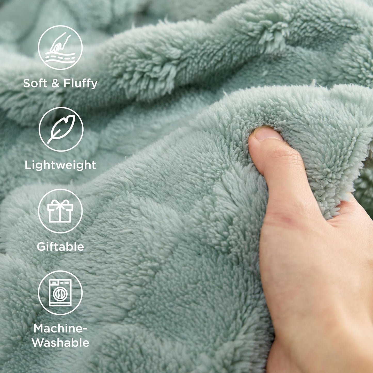 Bedsure GentleSoft Sage Green Throw Blanket for Couch - Super Soft Cozy Blankets Gifts for Women Men Girls, Cute Small Fleece Throws for Bedroom Home Decor, 50x70 Inches