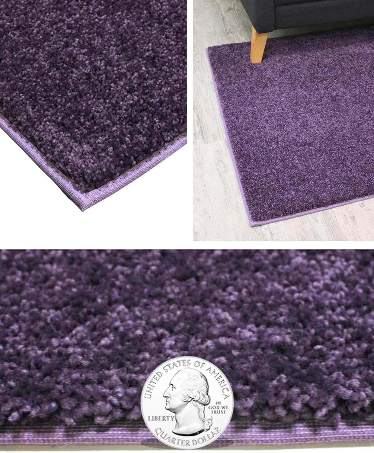 KOECKRITZ Soft and Colorful Kids Classroom Area Rugs (Passes Flammability Pill Test) Many Sizes and Bright Colors to Select from (5' x 5', Eggplant)