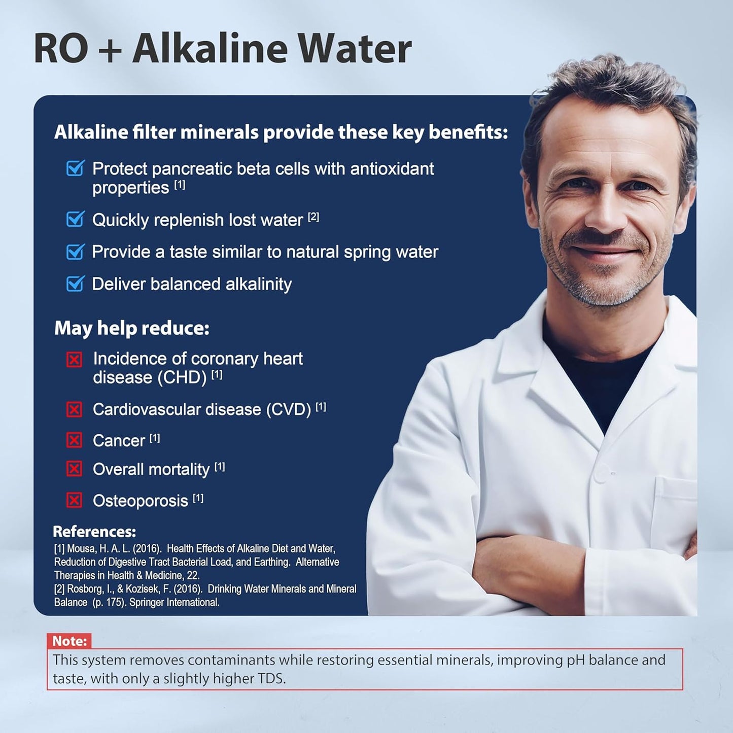 iSpring RCC7AK, NSF Certified, 75 GPD, Alkaline 6-Stage Reverse Osmosis System, pH+ Remineralization RO Water Filter System Under Sink, Patented Top-Mounted Faucet Design for Easy Installation