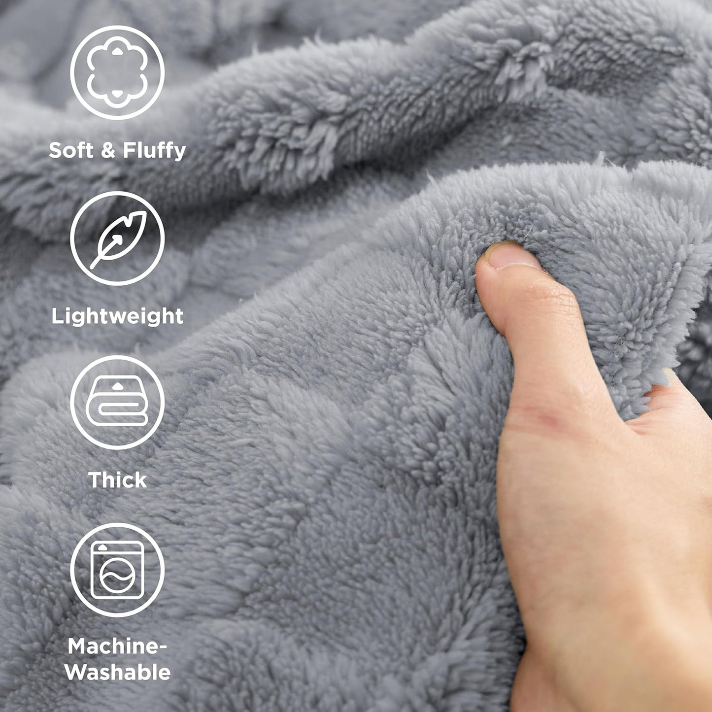Bedsure GentleSoft Silver Grey Throw Blanket for Couch - Checkered Fleece Blankets Gifts for Women Men Girls, Cute Soft Cozy Throw for Bedroom Home Decor Gifts, 50x60 Inches