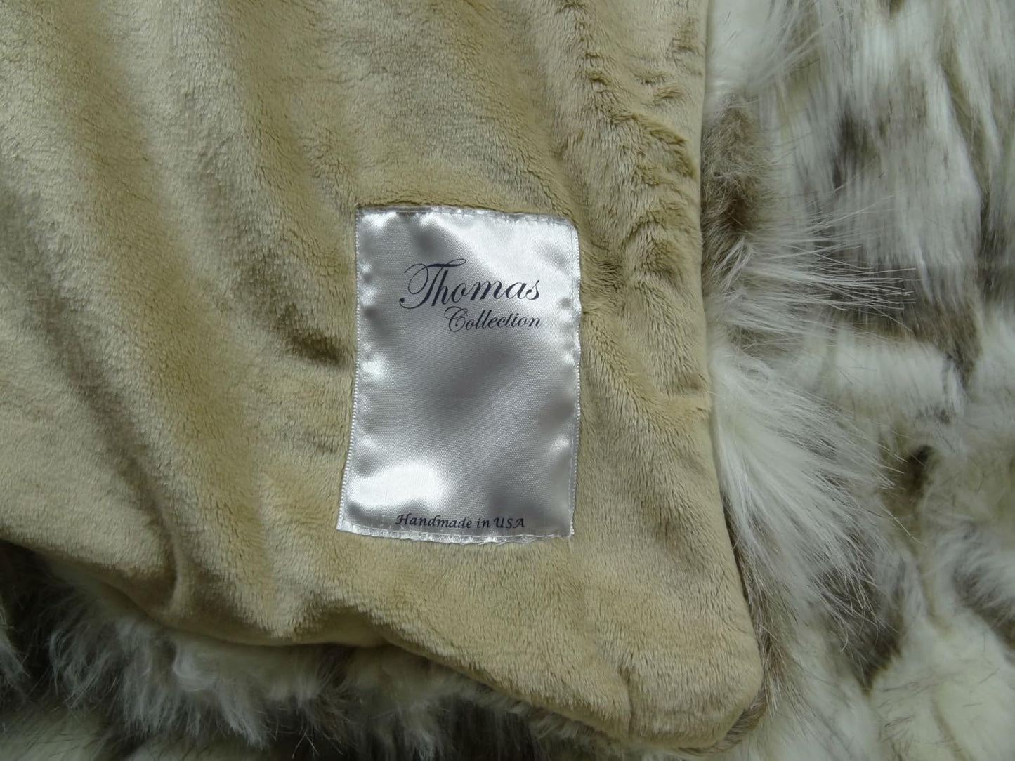 Ivory Faux Fur Oversized Blanket & Bedspread - Tibet Fox Fur - Ivory Beige Luxury Faux Fur - Throw Blanket - Luxury Soft Faux Fur, Handmade in USA, 16445