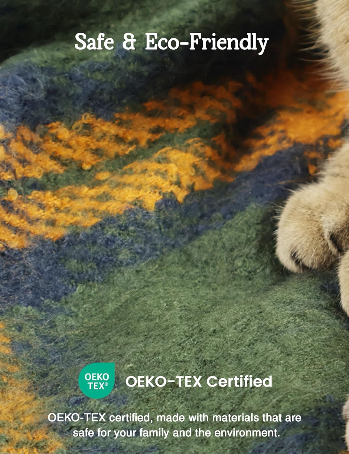 ZonLi Green Plaid Throw Blanket for Couch, Fall Plaid Blanket for Home Decor, Soft Lightweight Cozy All Season Decorative Vintage Blankets with Tassel for Bed and Sofa, 50'' x 60''