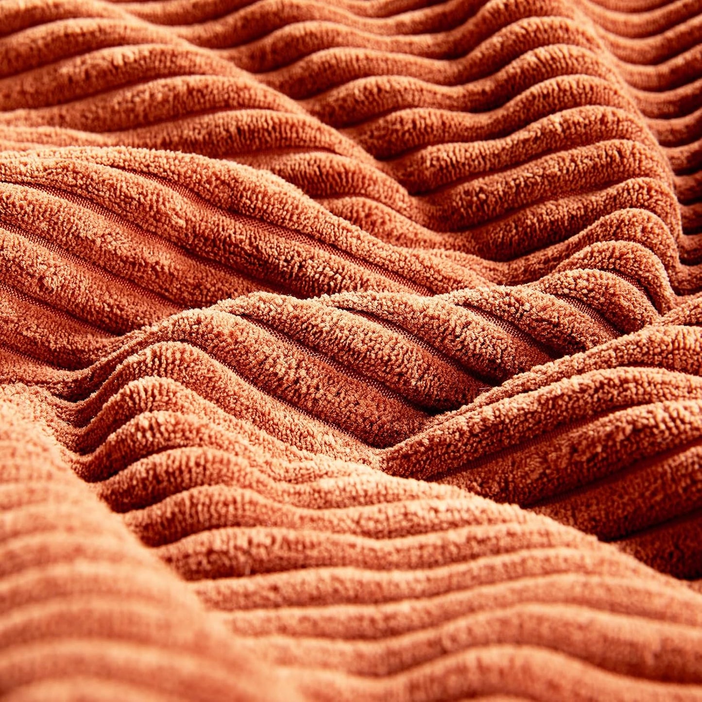 Fancy Homi Set of 2 Burnt Orange Long Lumbar Decorative Throw Pillow Covers 16x24 Inch for Living Room Couch Bed, Boho Farmhouse Fall Home Decor, Soft Corduroy Corss Textured Cushion Case 40x60 cm