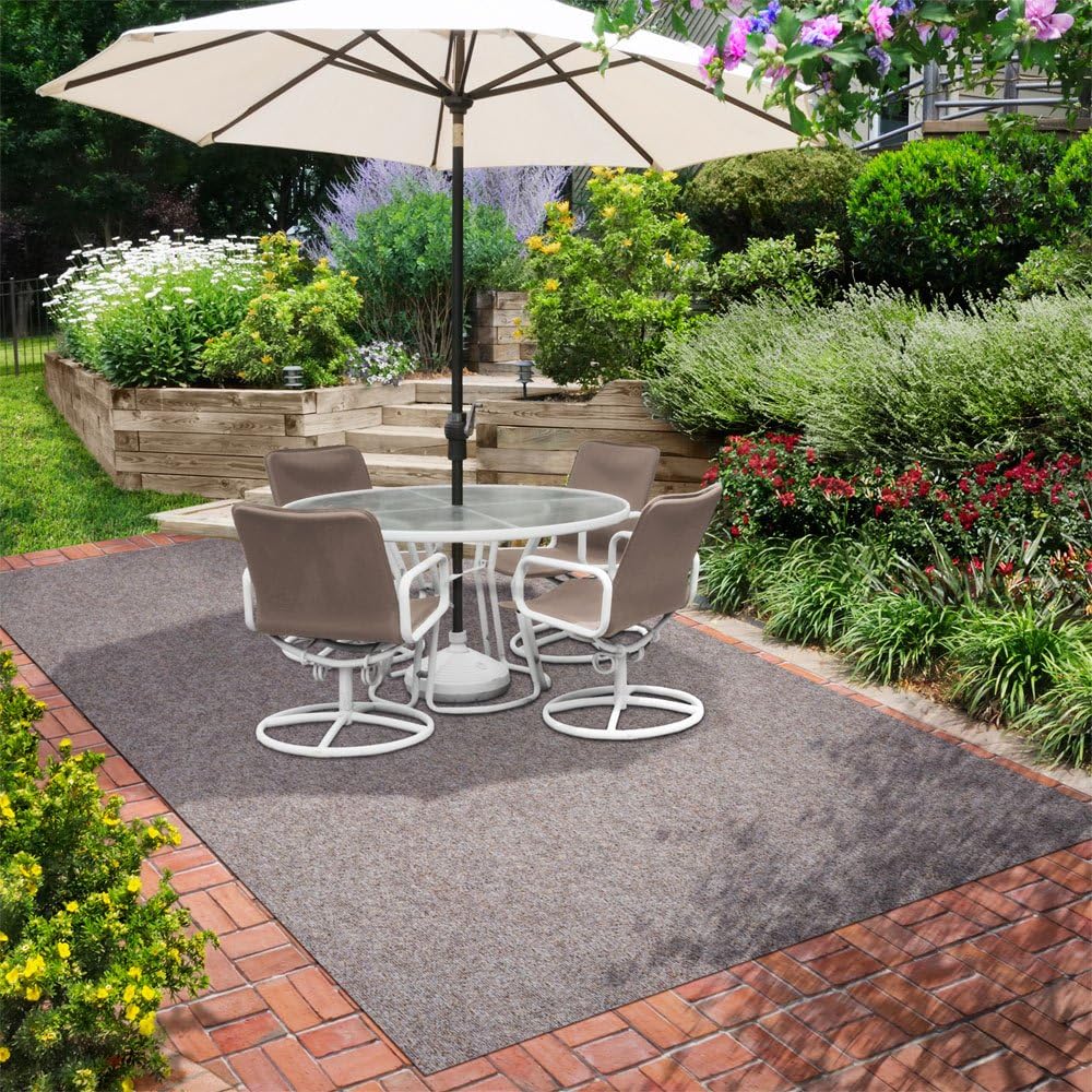 House, Home and More Indoor Outdoor Carpet with Rubber Marine Backing - Brown - 6 Feet x 50 Feet - Durable, UV-Resistant - Adds Color and Comfort to Your Deck, Patio or Other Outdoor Rug Space.