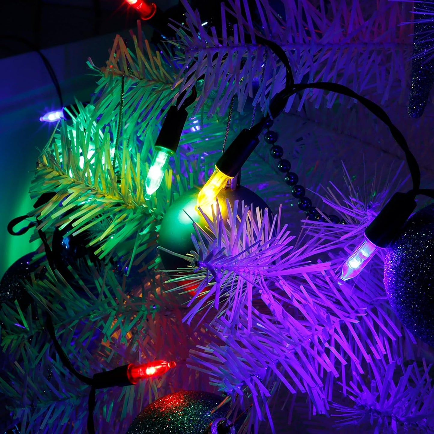 Joliyoou 2 Packs Total 100 LEDs 32ft Multicolored Christmas String Lights, Battery Operated Christmas Mini String Lights with 8 Lighting Modes, Indoor Outdoor LED Xmas Fairy String Lights with Timer