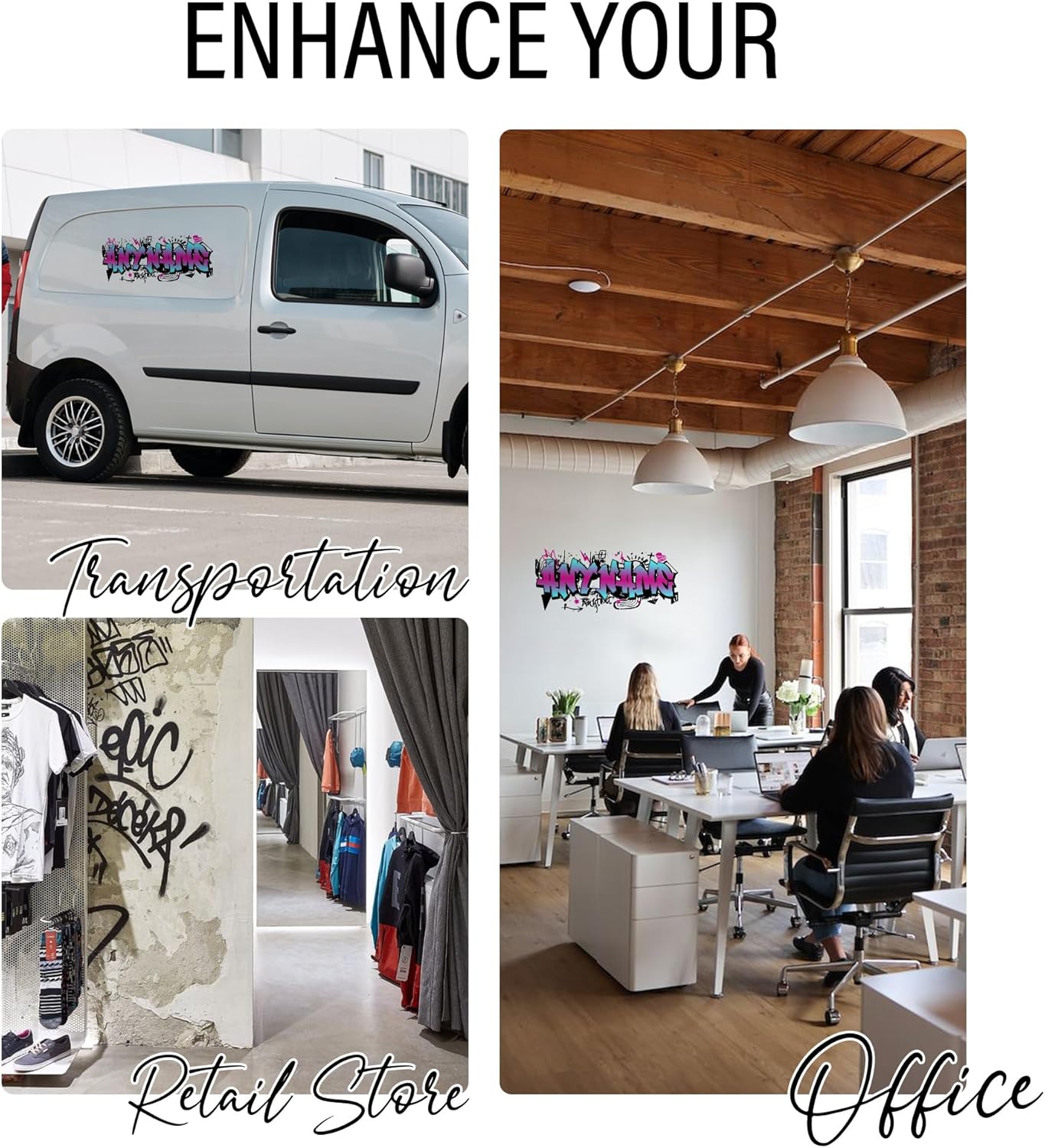 Custom Graffiti Wall Decal Personalized Graffiti Name Fitness Gym Workout Room Wall Decals and Stickers for Nursery, Room Walls Decor, Peel & Stick Name Decals for Walls