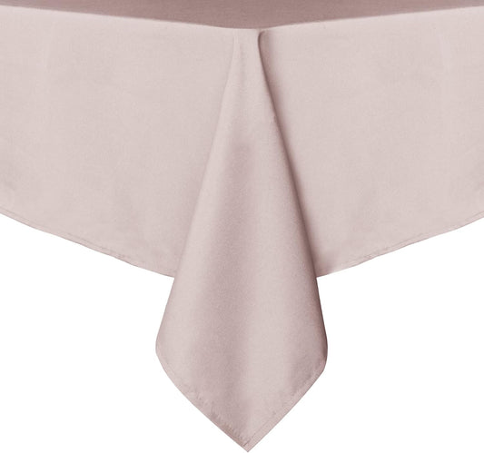 sancua Rectangle Tablecloth - 70 x 90 Inch - Stain and Wrinkle Resistant Washable Polyester Table Cloth, Decorative Fabric Table Cover for Dining Tables, Buffet Parties and Camping, Blush
